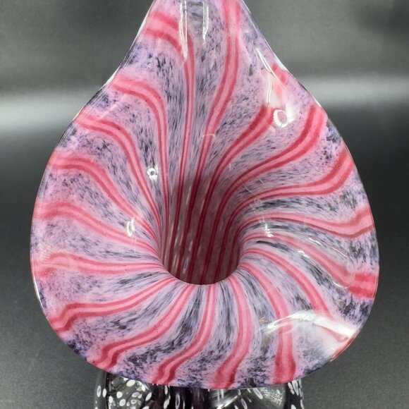 Vintage Hand Blown Art Glass Vase Jack In Pulpit Hand Made Studio Glass Vase VTG - Picture 5 of 16